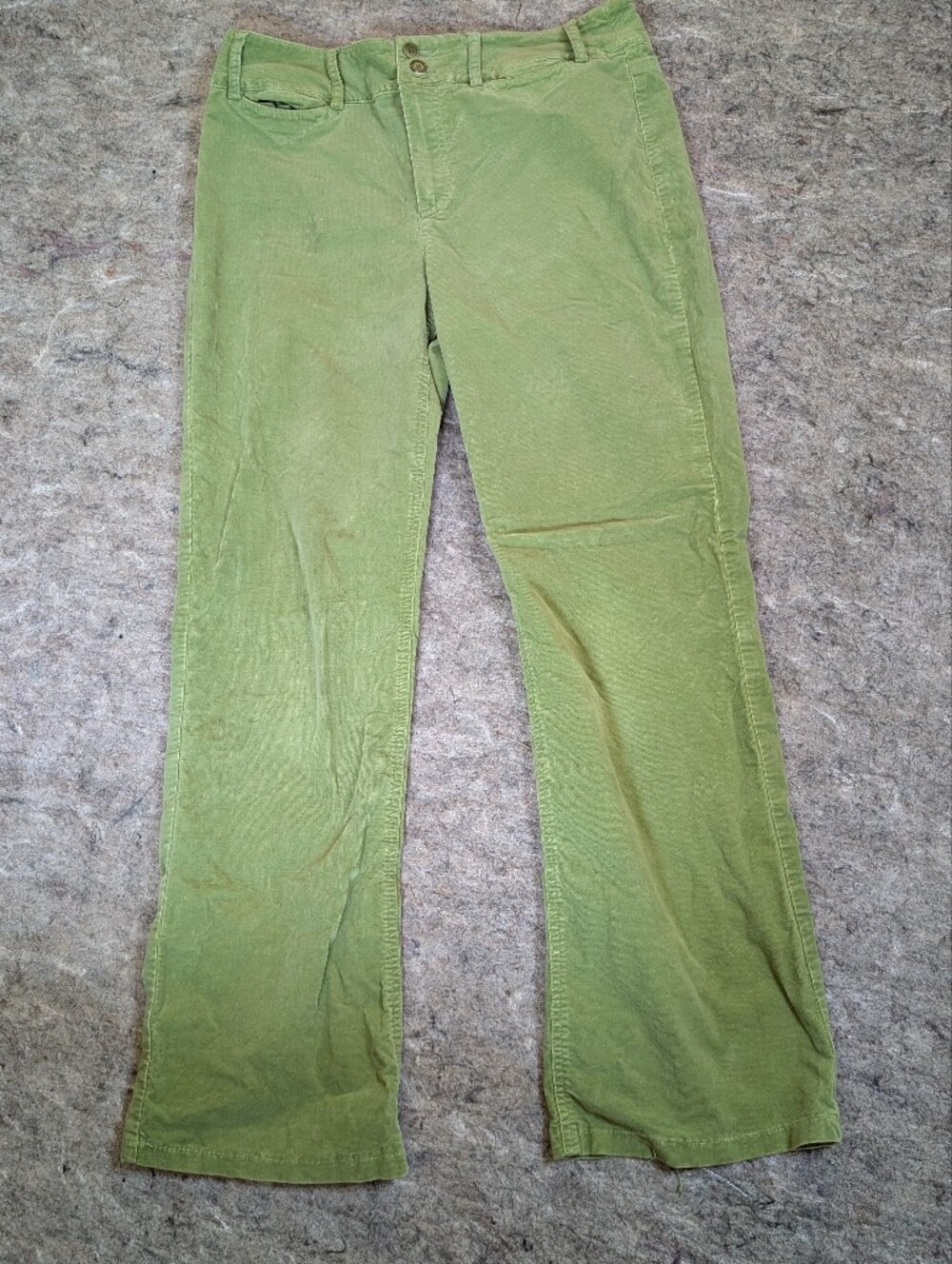 Women's Comfy Stretch Green Corduroy Pants Size Ten